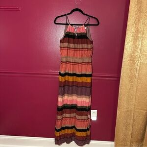 Loft Striped Multicolor Maxi Dress
